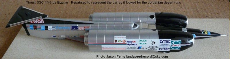 ミニカー RIGBY'S LSR MODELS THRUST SSC 1/43 Lot - Rigby's LSR Models 1997 Thrust SSC 763.035 MPH Andy